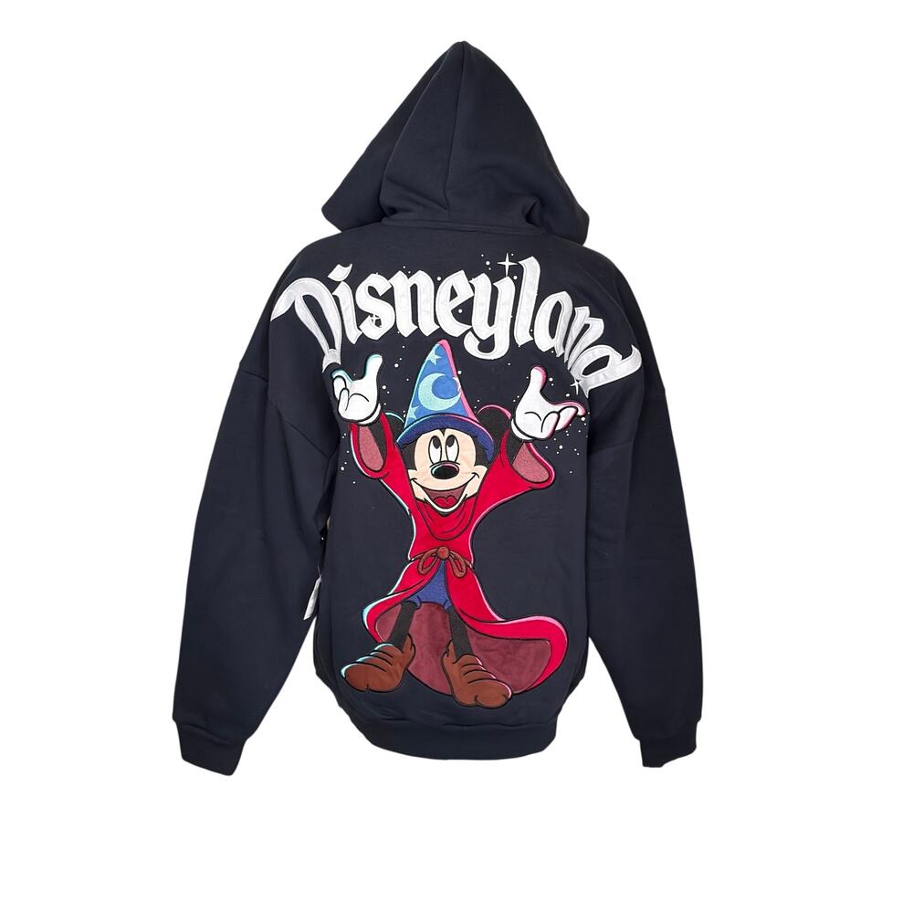 Disneyland Fantasia Mickey Mouse Navy Blue Hoodie Jacket Adult Size L Large New